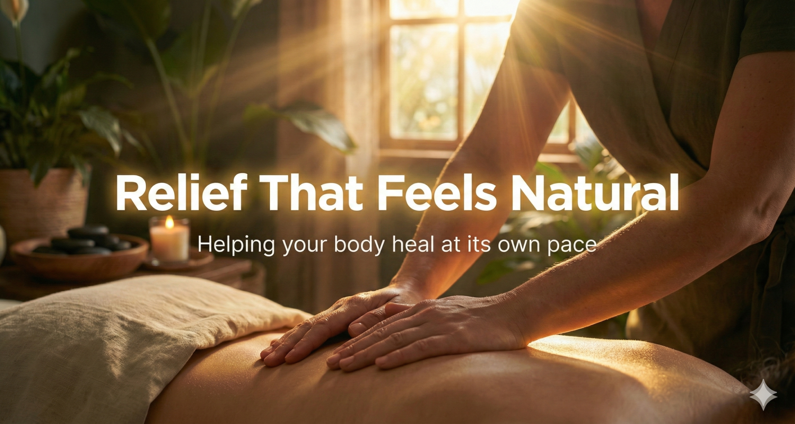 Female therapist providing gentle care for pain and body comfort