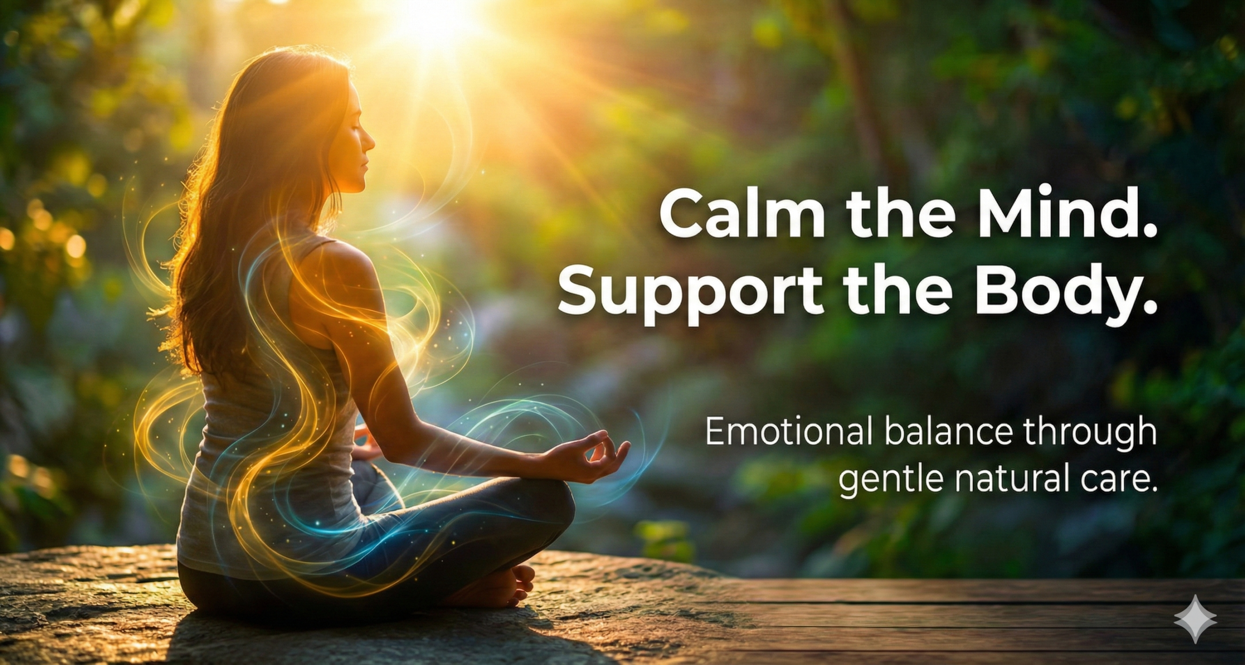 Calm wellness scene supporting mental and emotional balance naturally