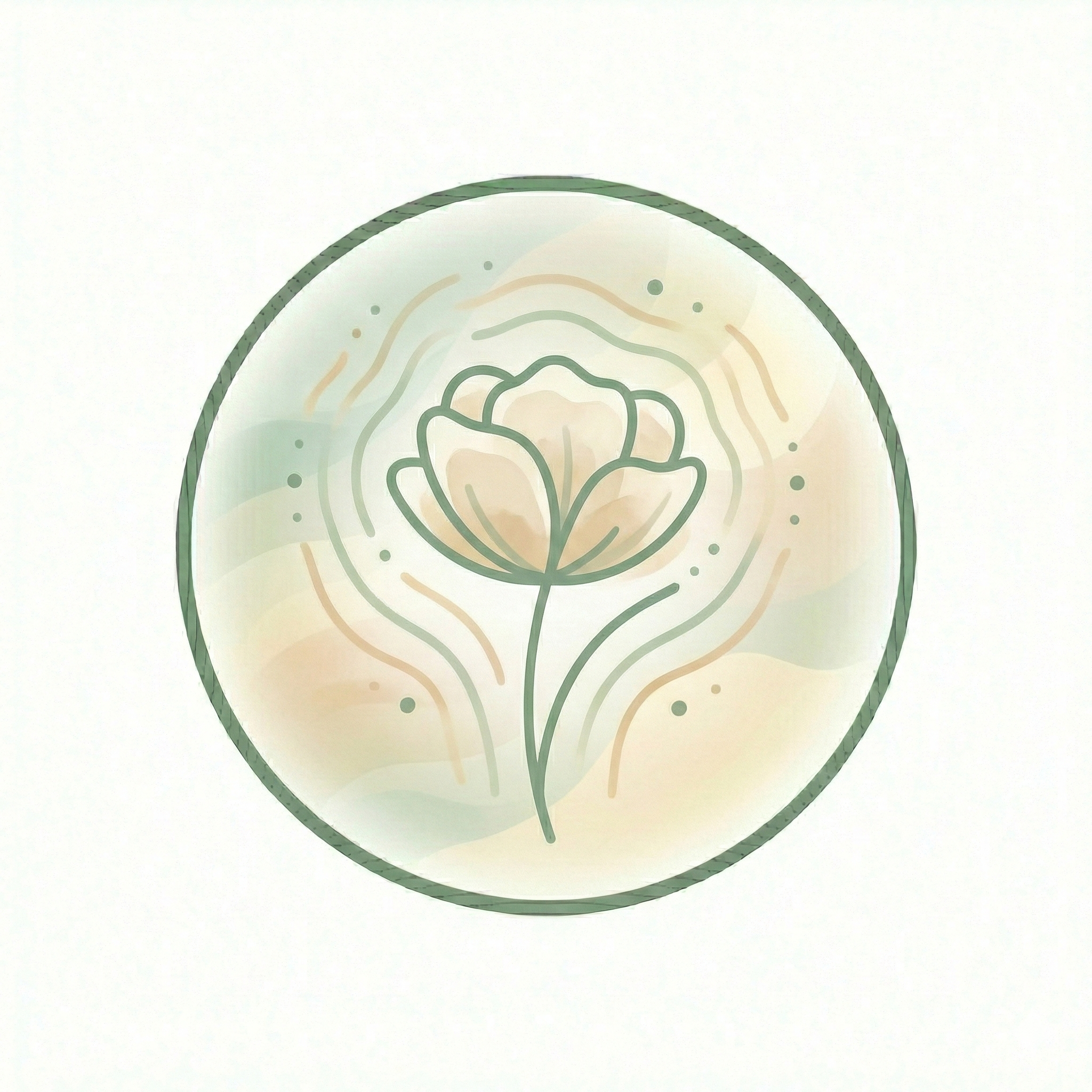 Bach flower therapy logo with natural healing flower icon