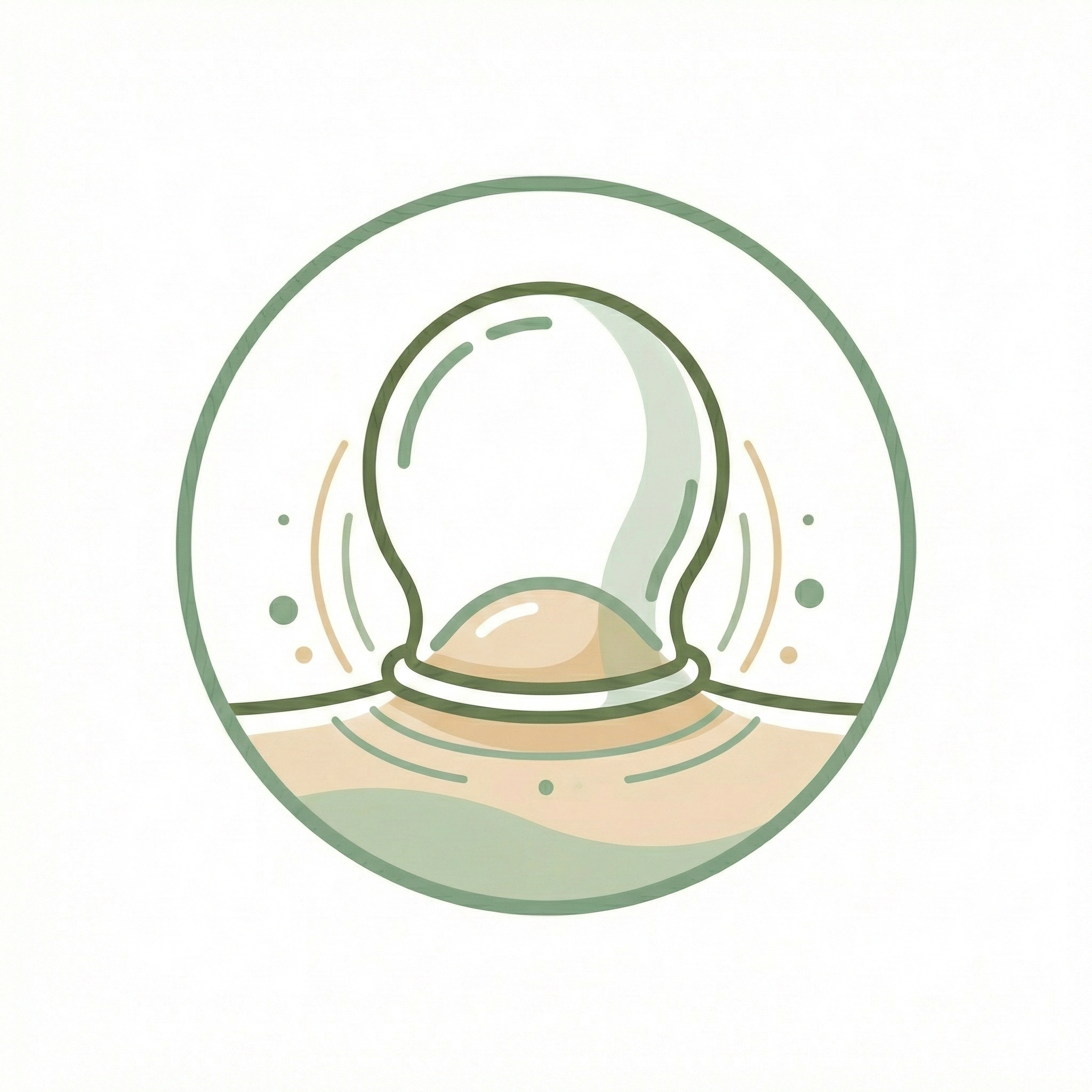 Cupping therapy logo showing suction cup treatment icon
