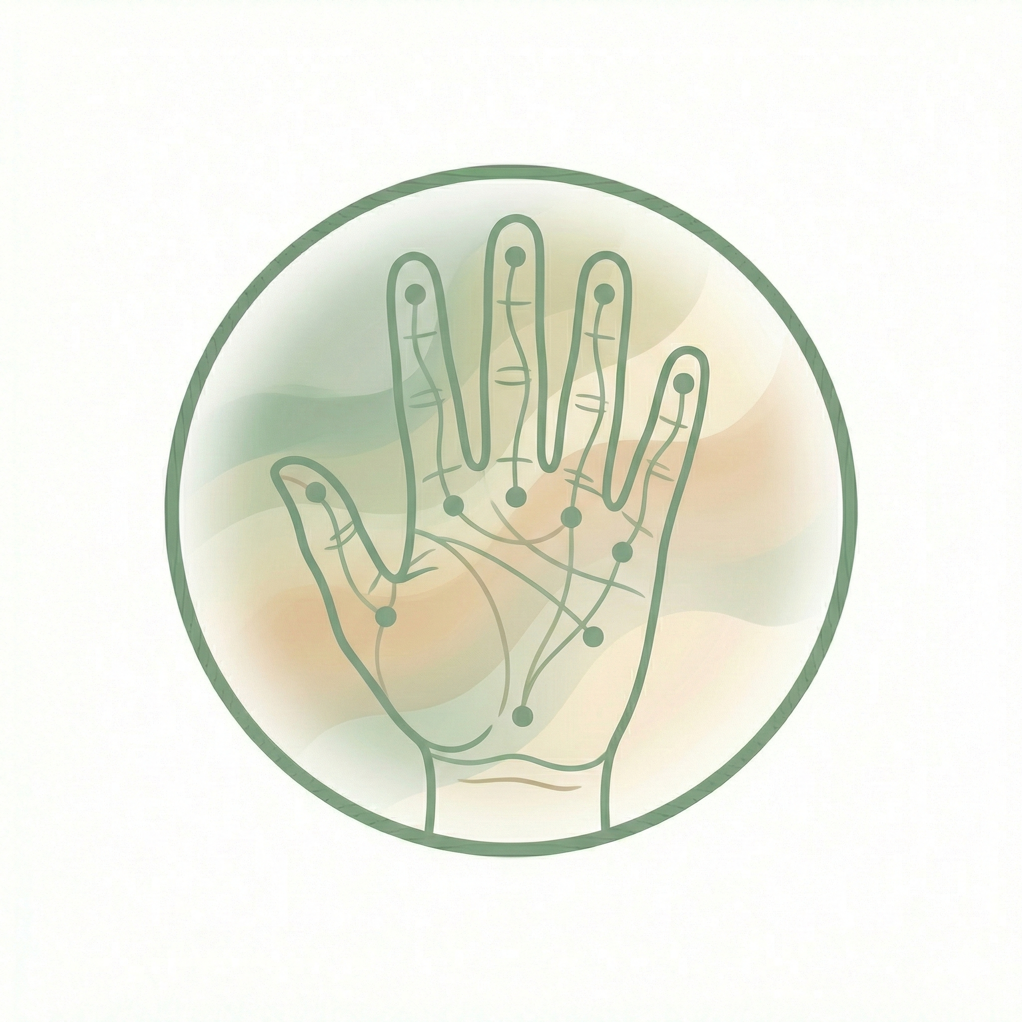 Sujok therapy logo with hand reflexology pressure points